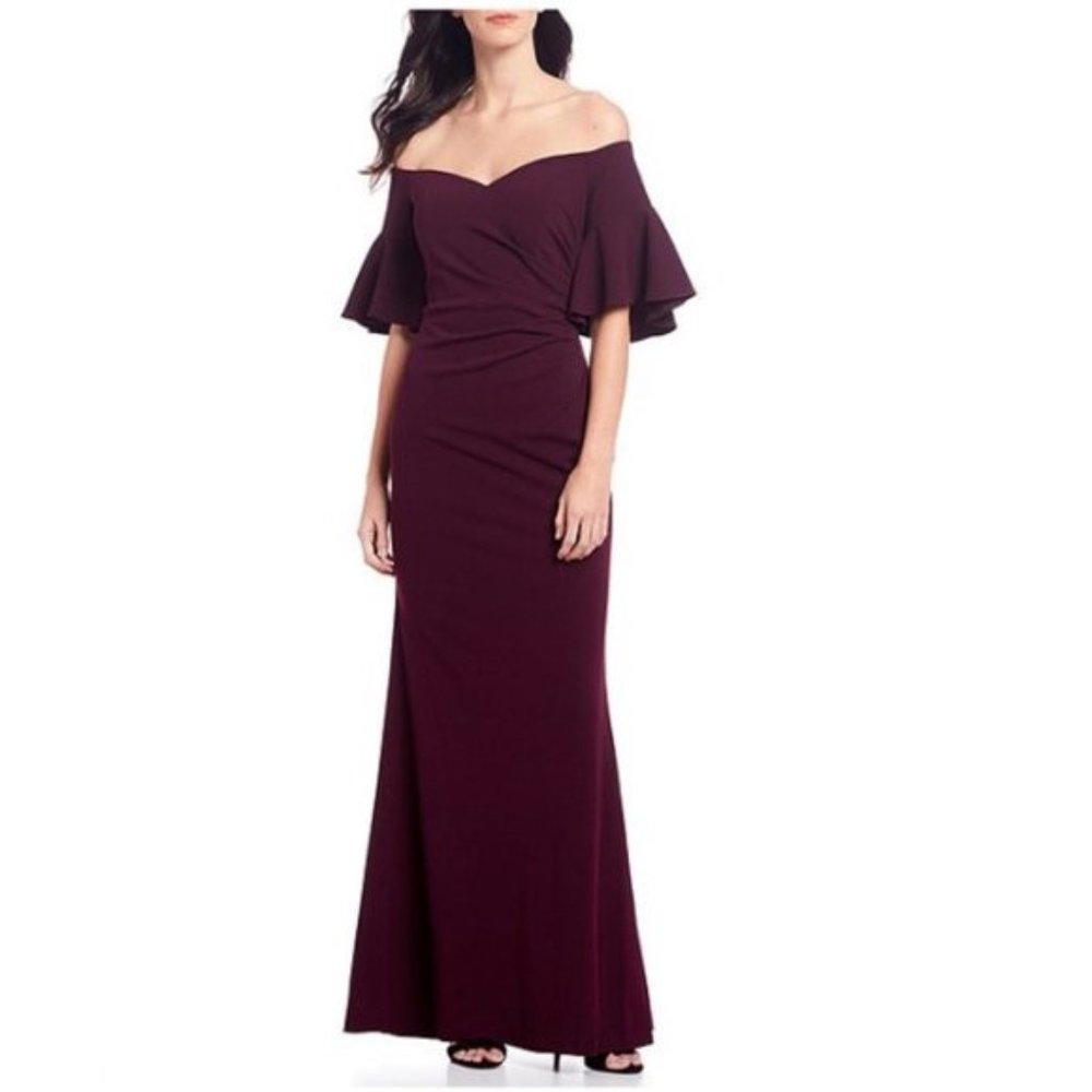 Calvin Klein Burgundy Gown